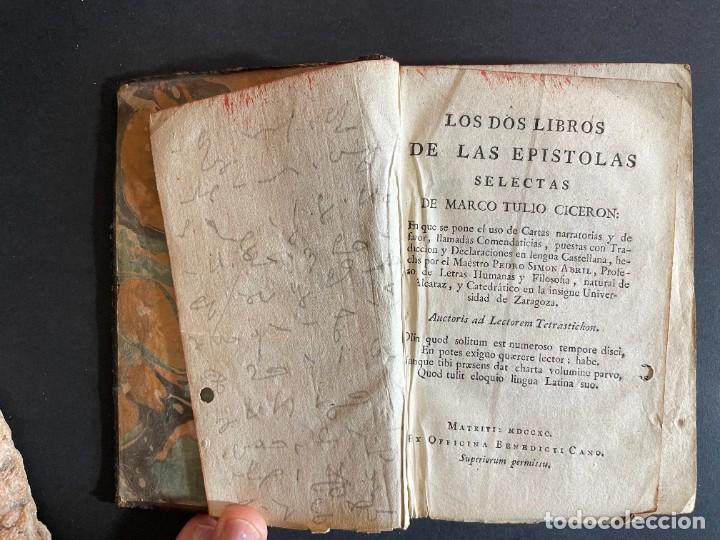 Libros antiguos: MARCO TULIO CICER&Oacute;N. LOS DOS LIBROS DE LAS EP&Iacute;STOLAS SELECTAS. MATRITI 1790 - Foto 2