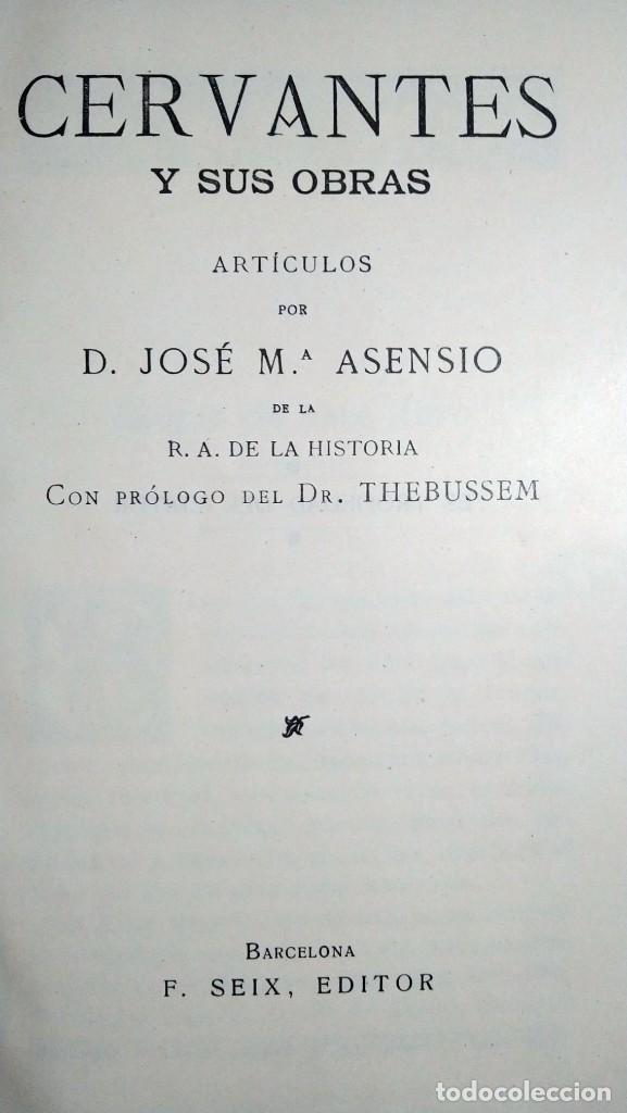 Libros antiguos: Cervantes y sus obras - Foto 2