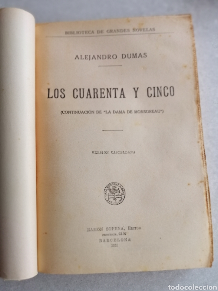 Libros antiguos: LOS CUARENTA Y CINCO - ALEJANDRO DUMAS - Foto 2