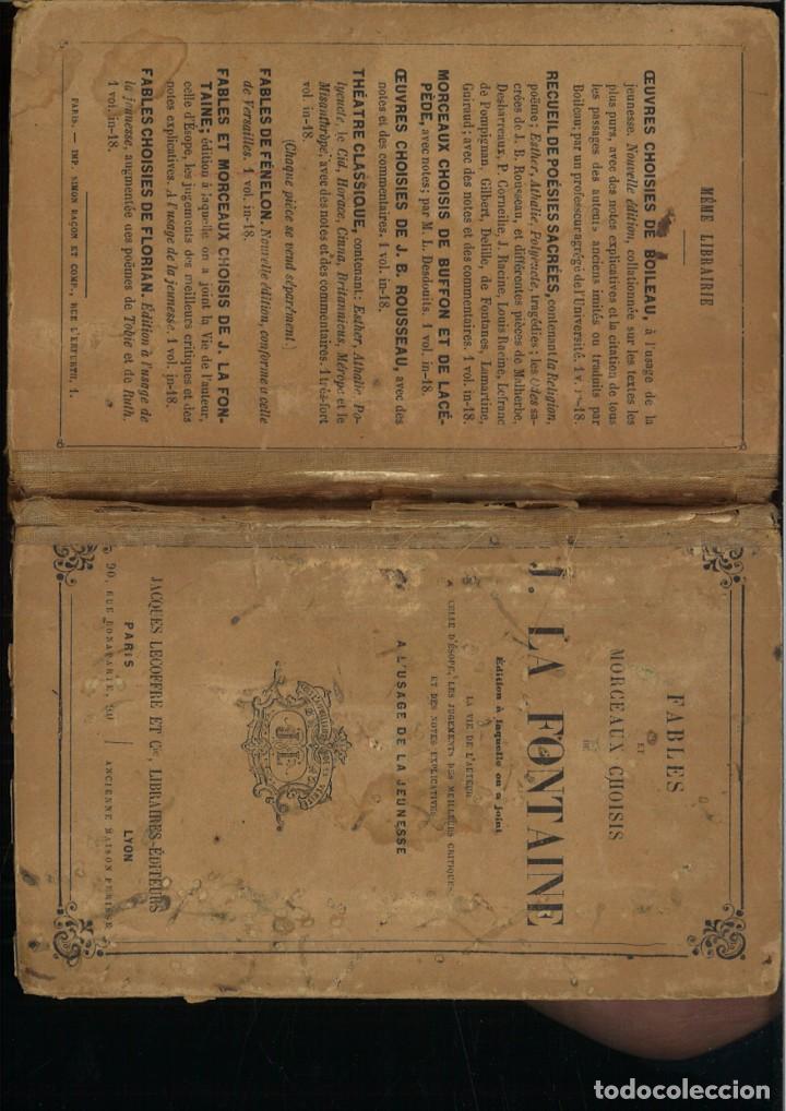 Libros antiguos: FABLES ET MORCEAUX CHOISIS. J. La Fontaine - Foto 3