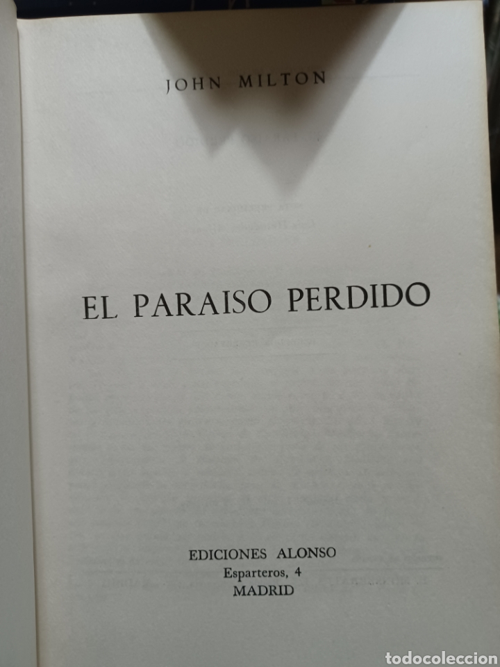 Libros antiguos: Barybook. 355. El para&iacute;so perdido John Milton ediciones Alonso - Foto 2