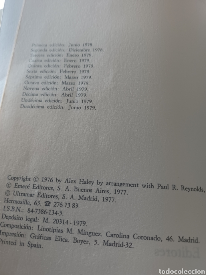 Libros antiguos: Barybook C98 Ra&iacute;ces Alex Haley ultramar - Foto 3