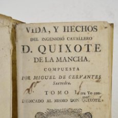 Libros antiguos: VIDA Y HECHOS DEL INGENIOSO HIDALGO D. QUIXOTE DE LA MANCHA, TOMO 1, 1755, JUAN JOLIS IMPRESOR.. Lote 340026798