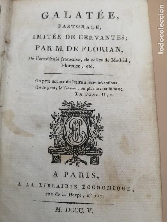 Libros antiguos: GALATEE PASTORALE CERVANTES FLORIAN 1805 - Foto 7