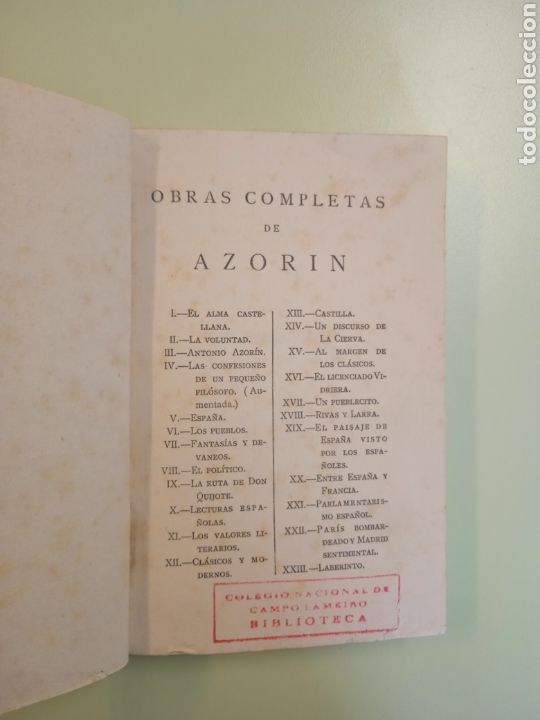 Libros antiguos: Un Pueblecito. Azor&iacute;n. - Foto 7