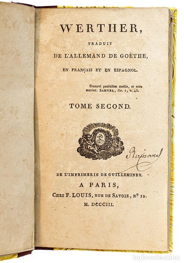 Libros antiguos: GOETHE - Werther (Tome second) - 1803 - Foto 1