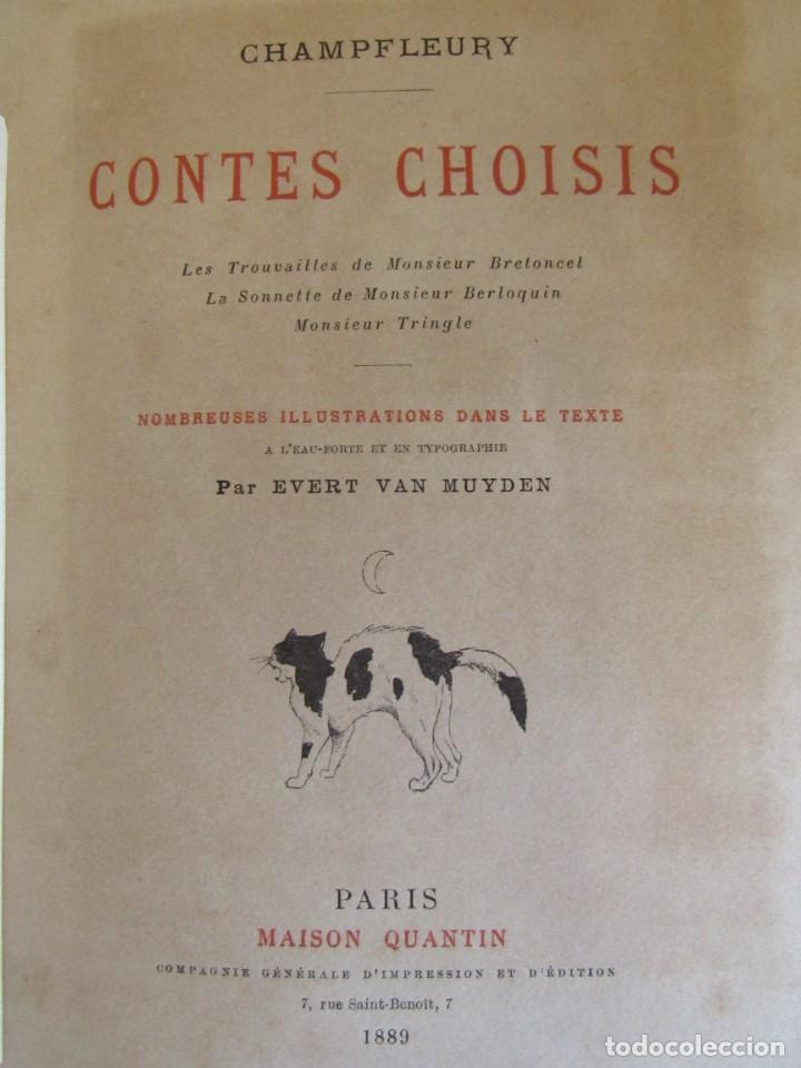 Libros antiguos: Jules Champfleury - Contes choisis. Maison Quantin, 1889 - Foto 1