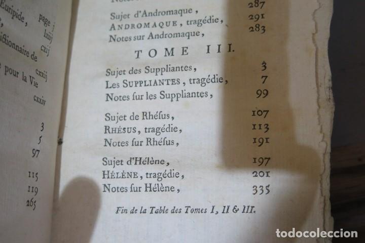 Libros antiguos: 1782.- Les Tragedies D&acute;Euripide. TOMO 3 - Foto 4