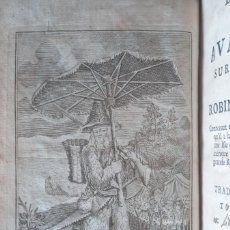 Libros antiguos: VIDA Y AVENTURAS DE ROBINSON CRUSOÉ. AMSTERDAM, 1765. TOMO 1 (DE 2). RARA EDICIÓN.. Lote 346376458