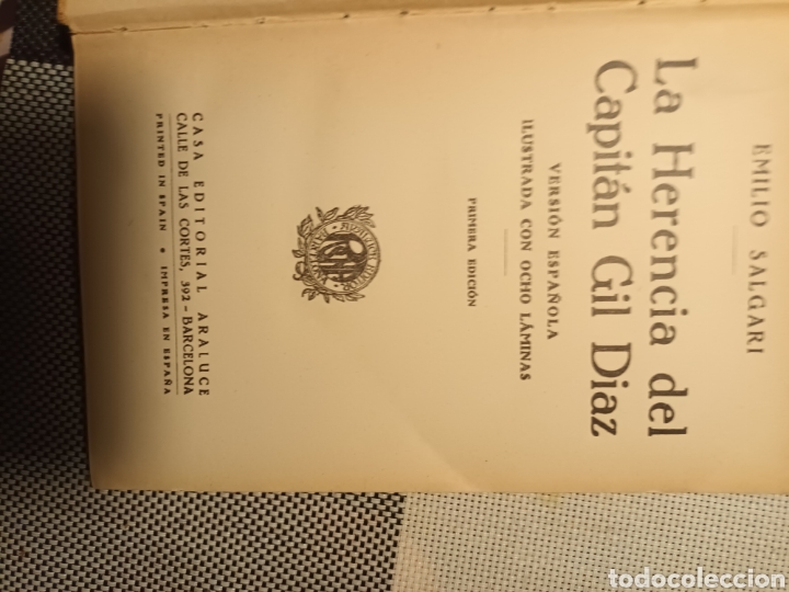 Libros antiguos: LA HERENCIA DEL CAPITAN GIL DIAZ.EMILIO SALGARI. - Foto 2
