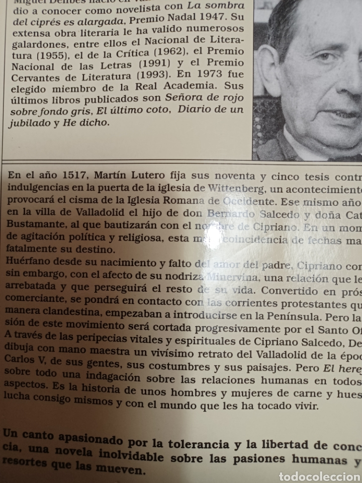 Libros antiguos: Barybook C11. El hereje Miguel Delibes ediciones destino &aacute;ncora y delf&iacute;n - Foto 2