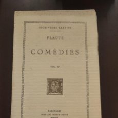 Libros antiguos: COLECCION BERNAT METGE Nº 82 - COMÈDIES VOL. IV PLAUTO. Lote 350464349