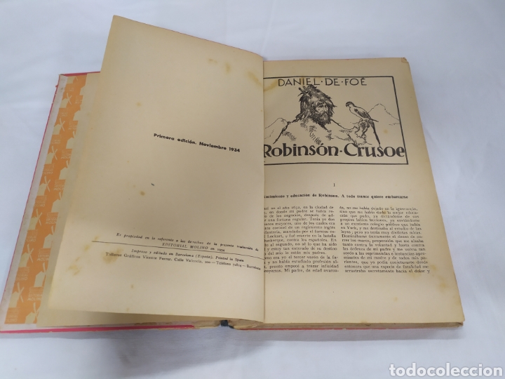 Libros antiguos: Robinson Crusoe Colecci&oacute;n Molino - Foto 3