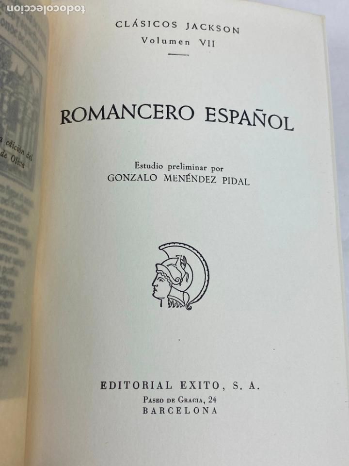 Libros antiguos: ROMANCERO ESPA&Ntilde;OL - CLASICOS JACKSON - Foto 3