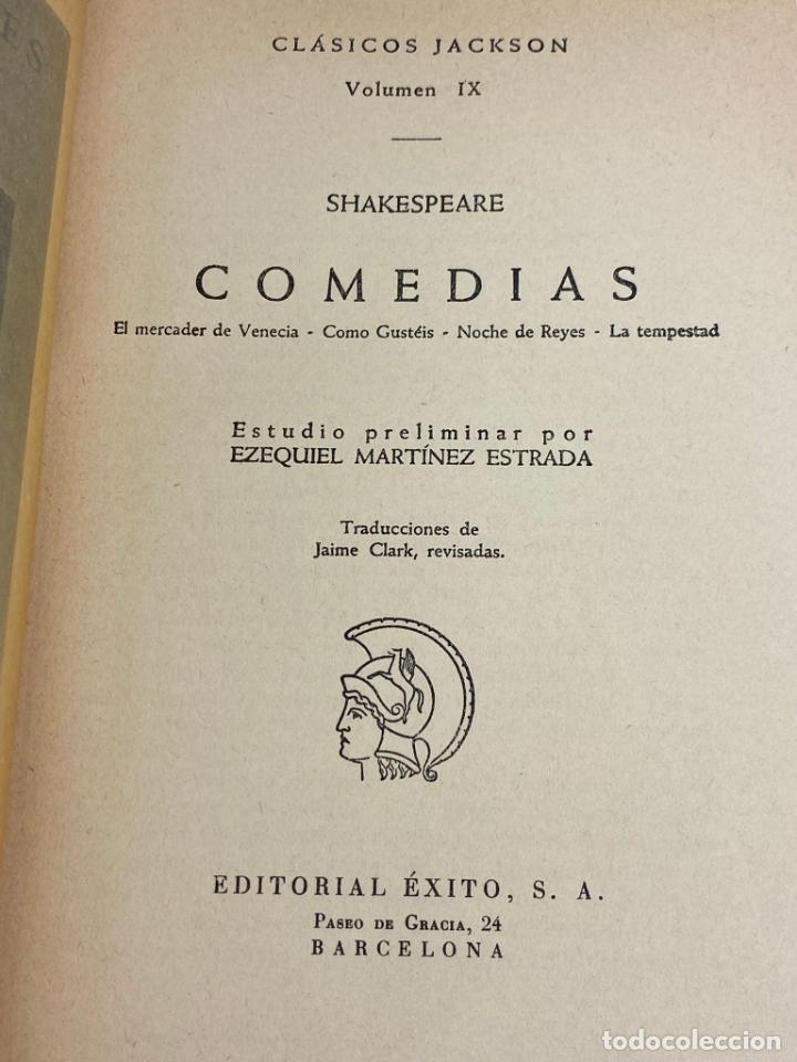 Libros antiguos: COMEDIAS DE SHAKESPEARE - CLASICOS JACKSON - Foto 3