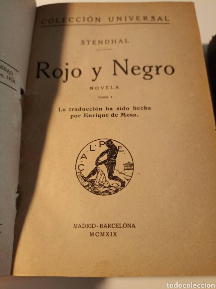 Libros antiguos: Rojo y Negro. Stendhal Ed.1919 - Foto 3