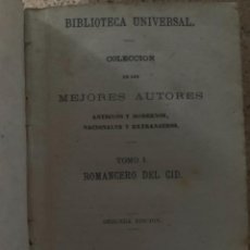 Libros antiguos: ROMANCERO DEL CID, BIBLIOTECA UNIVERSAL DE LOS MEJORES AUTORES (BOLS 20). Lote 361023680
