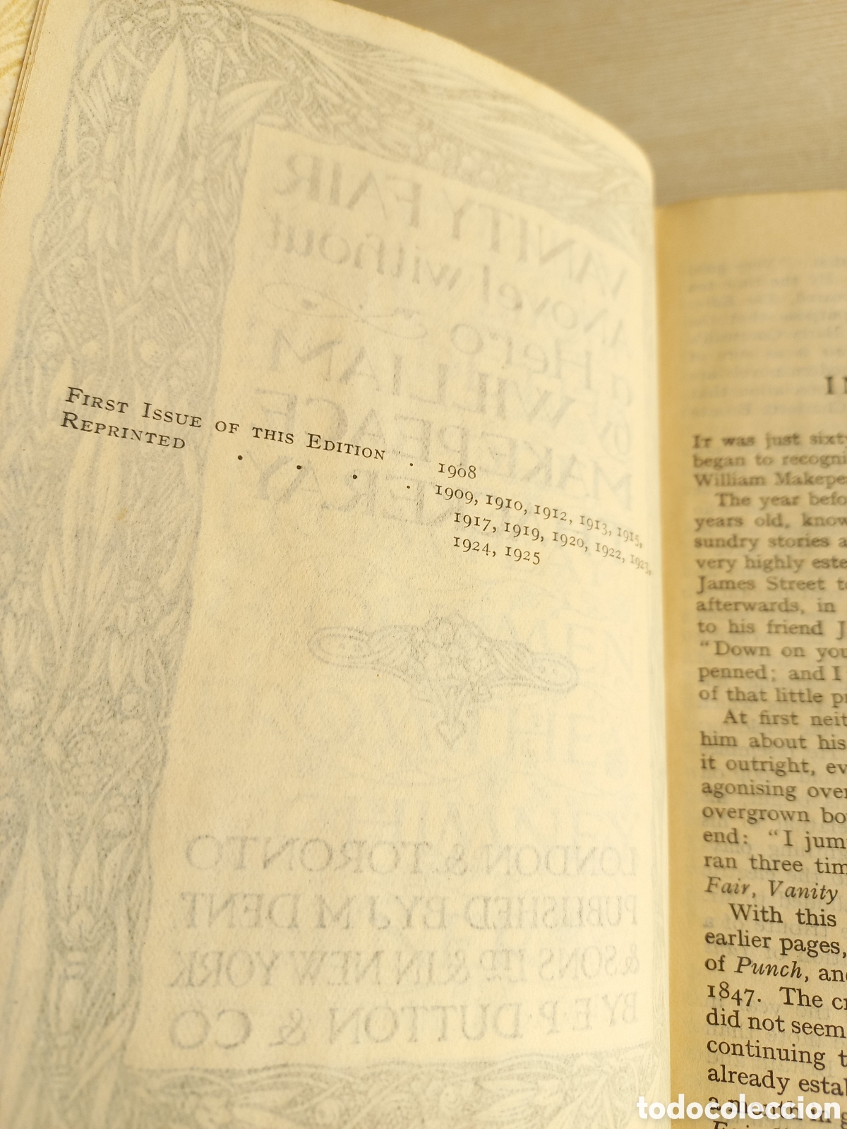 Libros antiguos: Vanity Fair. A novel without a Hero. William Makepeace Thackeray. Dent & Sons, 1925. Ingl&eacute;s - Foto 7
