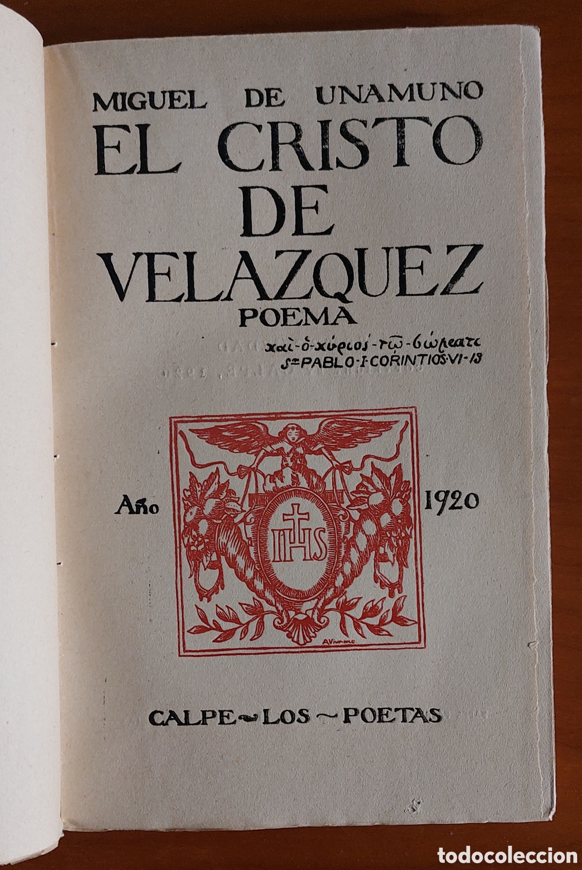 Libros antiguos: Unamuno El Cristo de Velazquez - Foto 3