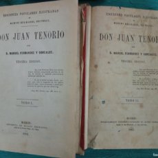 Libros antiguos: LOTE 2 TOMOS: I - II DON JUAN TENORIO. MADRID 1862. IMPRENTA MANINI HERMANOS.