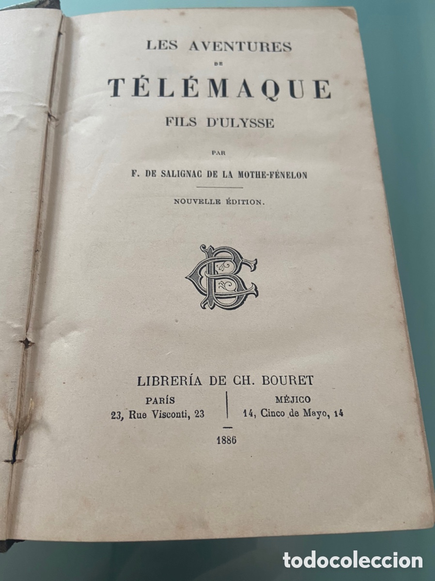 Libros antiguos: Les aventures de T&eacute;l&eacute;maque. 1886 - Foto 1