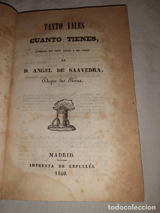 Libros antiguos: 1 EDICION DE OBRAS DRAMATICAS DEL DUQUE DE RIVAS - A&Ntilde;O 1840. - Foto 2