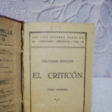 Libros antiguos: 1929 - BALTASAR GRACIÁN - EL CRITICÓN - LIBRERÍA FERNANDO FE