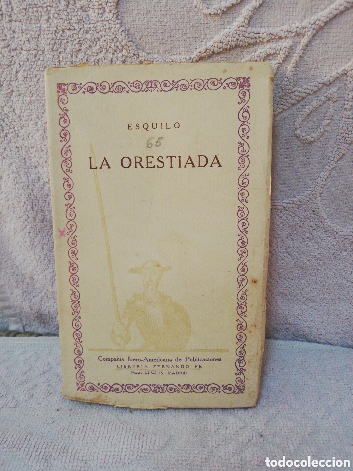 Libros antiguos: Esquilo - La Orestiada - librer&iacute;a Fernando Fe 1929 - Foto 1