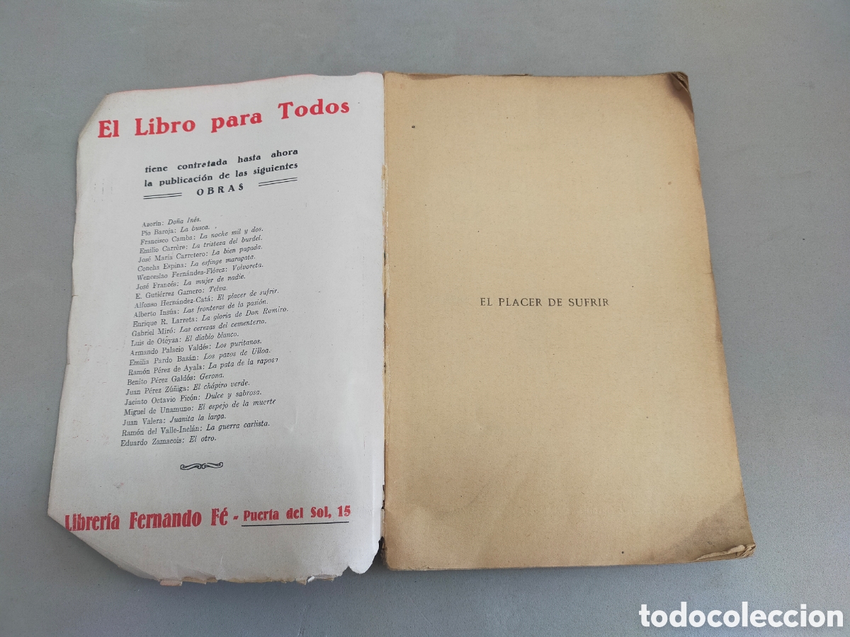 Libros antiguos: EL PLACER DE SUFRIR. A HERNANDEZ CAT&Aacute;. 1929 - Foto 4