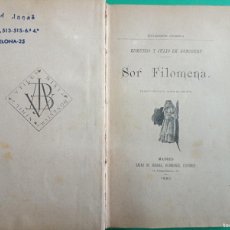 Libros antiguos: ANTIGUO LIBRO SOR FILOMENA DE EDMUNDO Y JULIO DE GONCOURT. MADRID 1890.