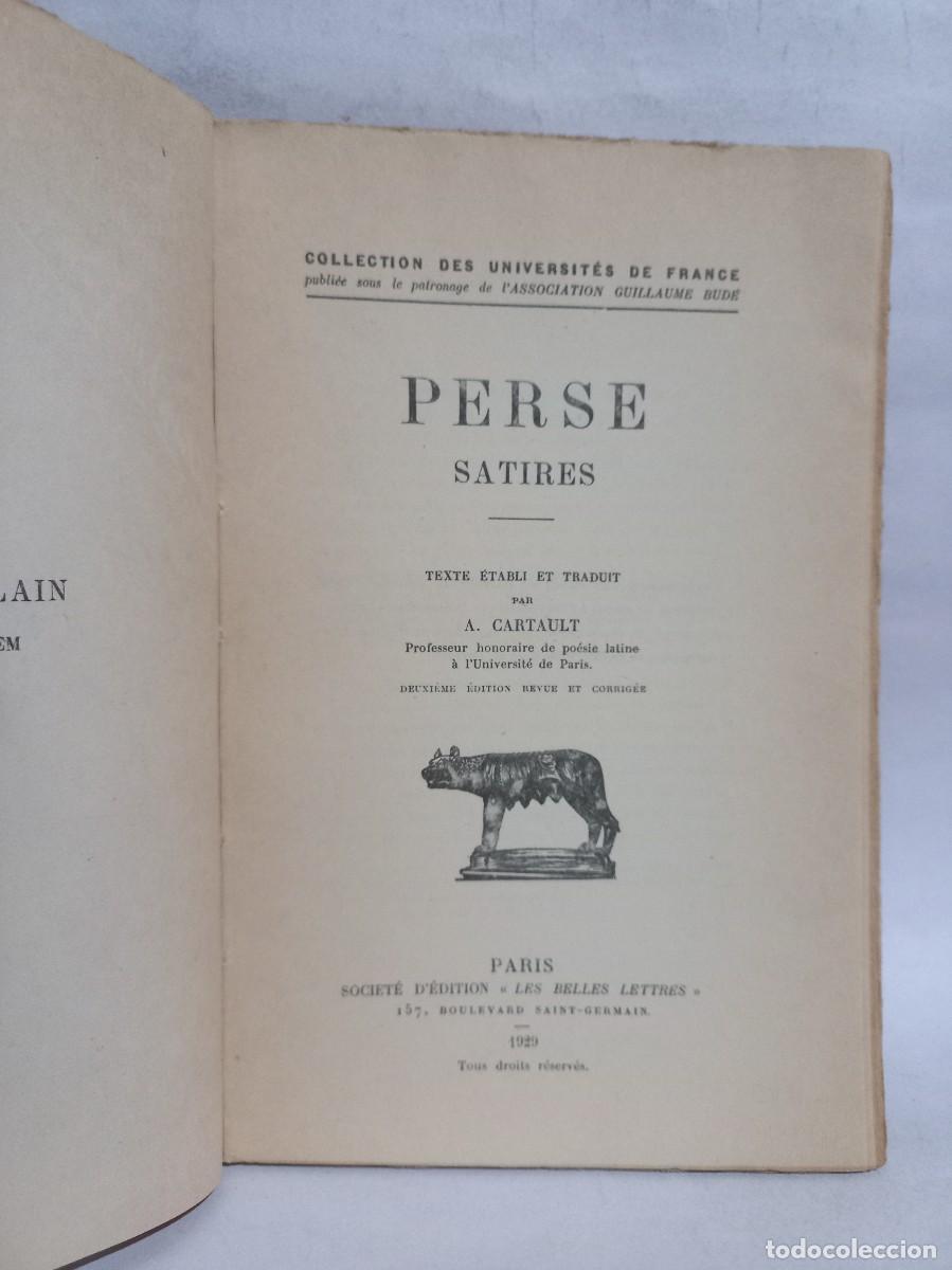 Libros antiguos: Satires - Perse - Primera edici&oacute;n - 1929 - Foto 2