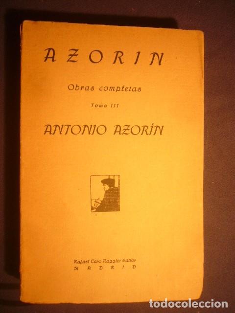 Libros antiguos: AZORIN: - ANTONIO AZORIN - (MADRID, 1920) - Foto 1
