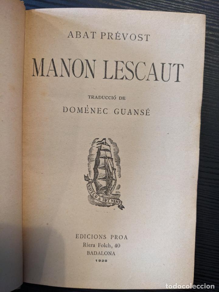 Libros antiguos: Manon Lescaut - Abat Pr&eacute;vost - Foto 2