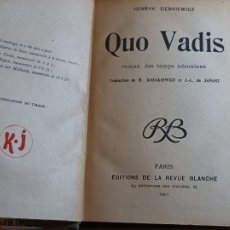 Libros antiguos: AÑO 1901 QUO VADIS DE HENRYK SIENKIEWICZ
