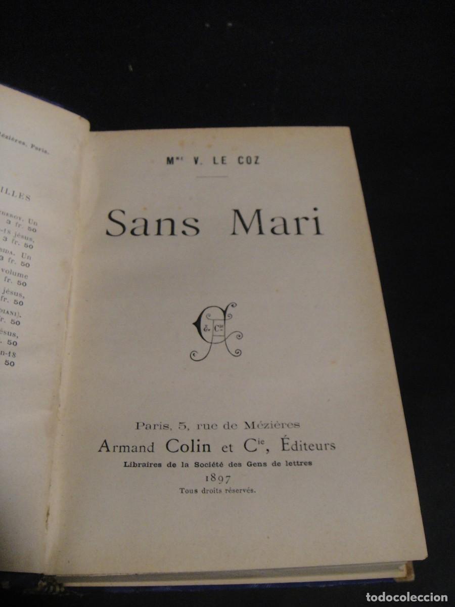 Libros antiguos: sans mari - v. le coz - a&ntilde;o 1897 - Foto 2