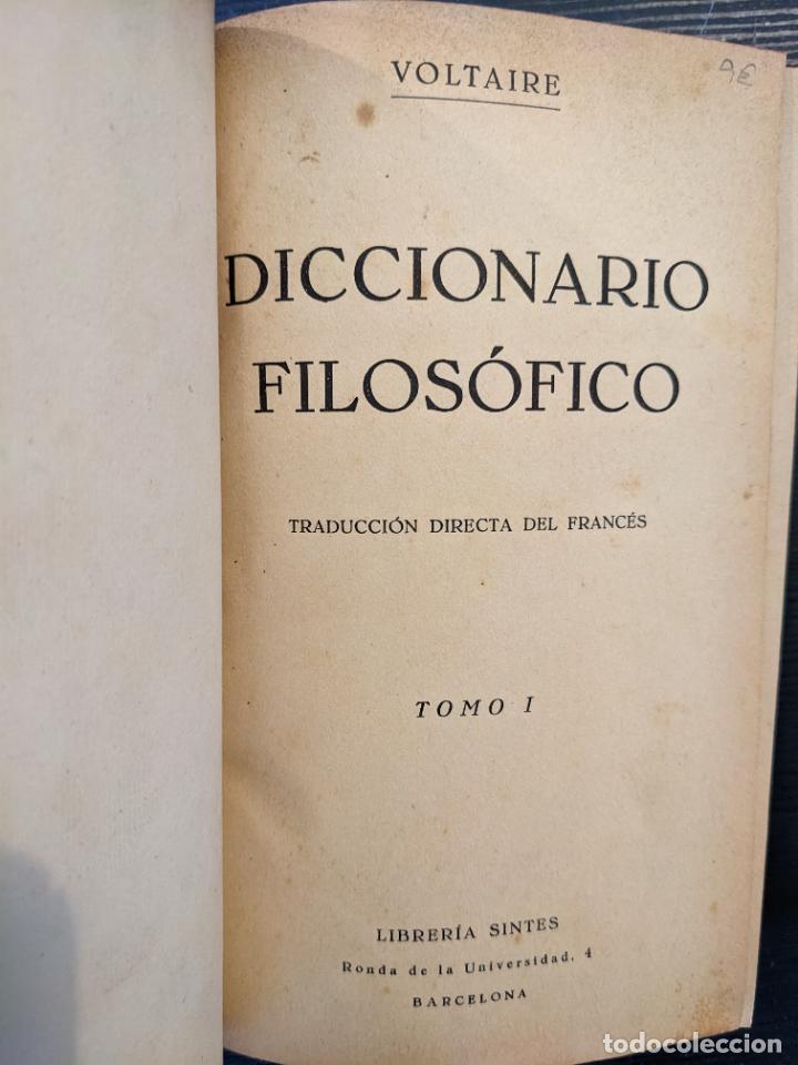 Libros antiguos: Diccionario filos&oacute;fico - Voltaire - Foto 2