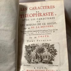 Libros antiguos: AÑO 1740. LOS CARACTERES DE TEOFRASTO. SIGLO XVIII.. Lote 401818614