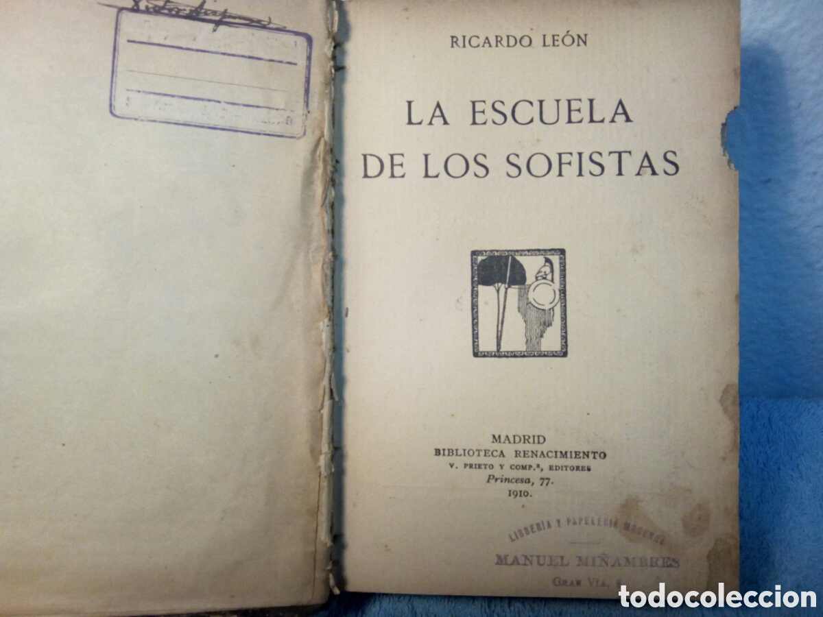 Libros antiguos: Escuela de los sofistas 1910 - Foto 2