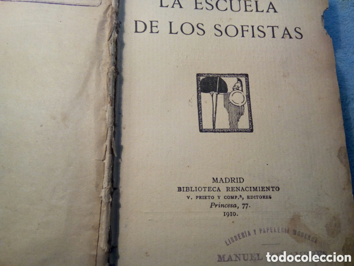 Libros antiguos: Escuela de los sofistas 1910 - Foto 5