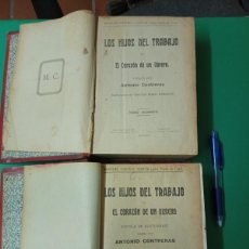 Libros antiguos: ANTIGUO LOTE DE 2 LIBROS-TOMOS LOS HIJOS DEL TRABAJO O EL CORAZÓN DE UN OBRERO. I-II. MADRID.