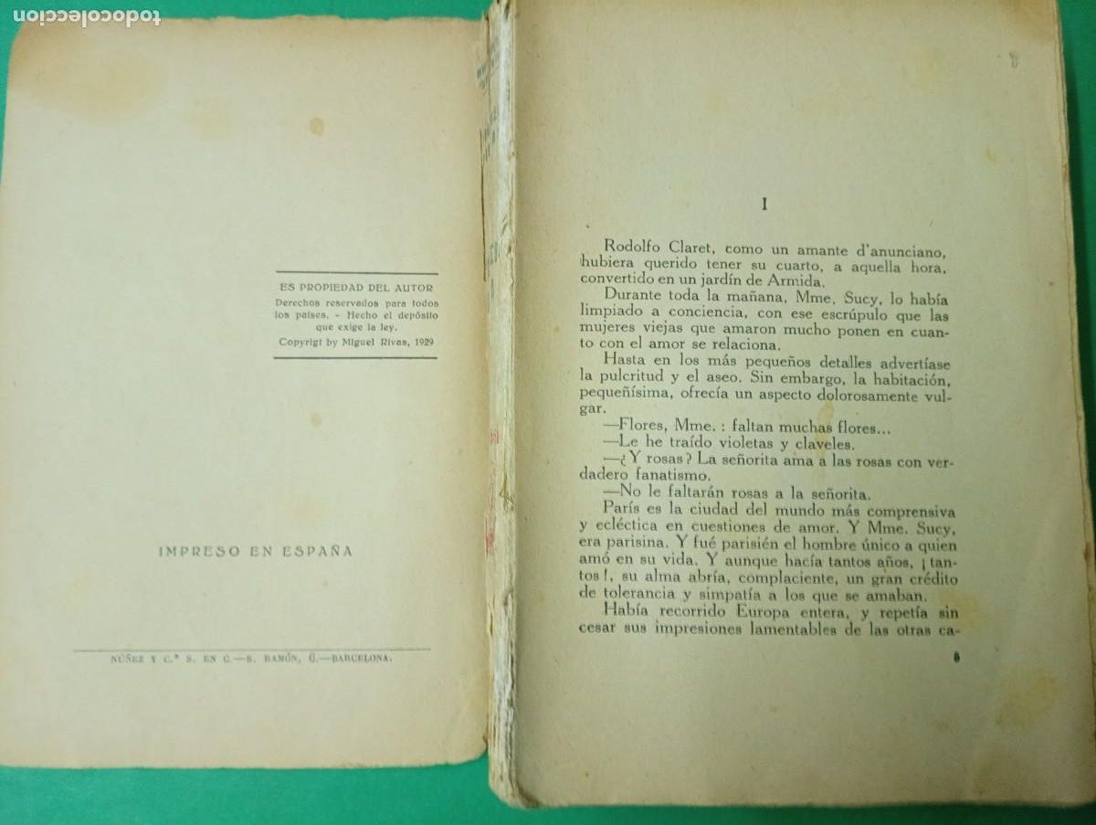 Libros antiguos: Antiguo libro de Miguel RIVAS: LA QUERIDA IDEAL. Barcelona 1929. - Foto 3