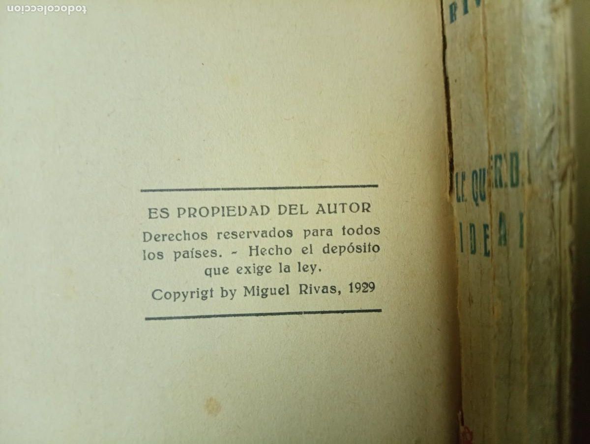 Libros antiguos: Antiguo libro de Miguel RIVAS: LA QUERIDA IDEAL. Barcelona 1929. - Foto 4