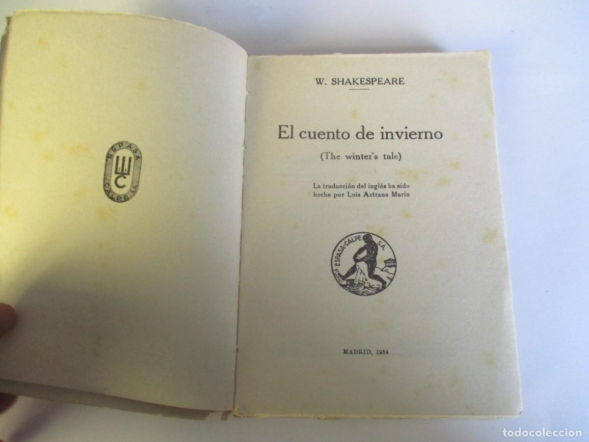Libros antiguos: WILLIAM SHAKESPEARE El cuento de invierno W19247 - Foto 2