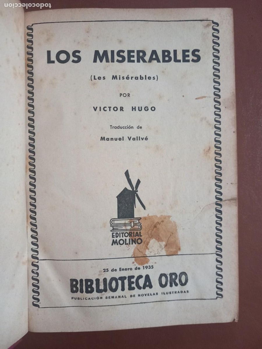 Libros antiguos: LIBRO LOS MISERABLES VICTOR HUGO A&Ntilde;O 1935 1 EDICION - Foto 2