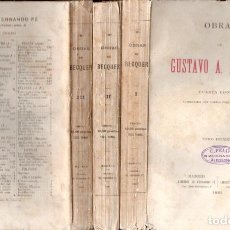 Libros antiguos: GUSTAVO ADOLFO BÉCQUER : OBRAS - 3 TOMOS (FERNADO FE, 1885)