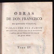 Libros antiguos: FRANCISCO DE QUEVEDO: OBRAS. TOMO IV. SANCHA, 1790. INTRODUCCIÓN A LA VIDA DEVOTA