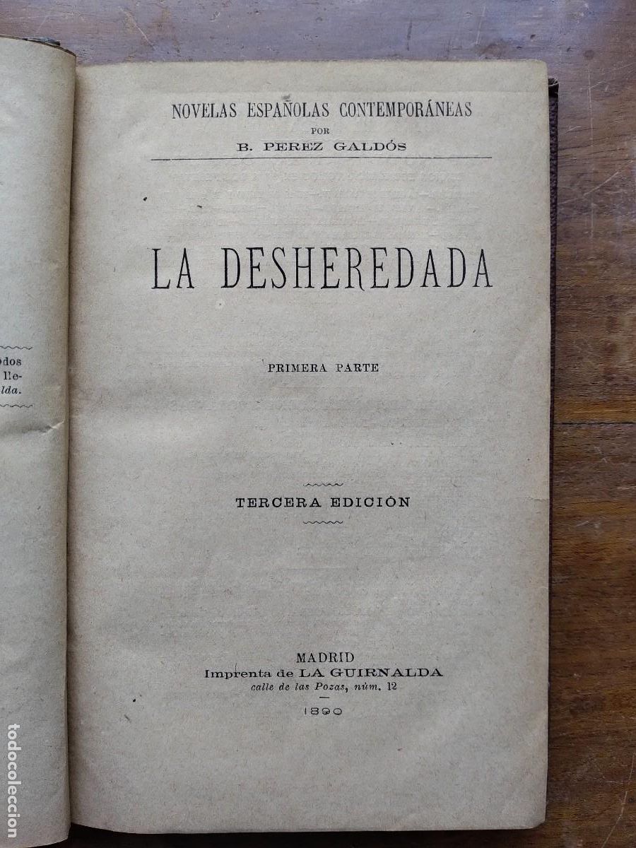 Libros antiguos: La desheredada Gald&oacute;s 1890, dos tomos - Foto 4