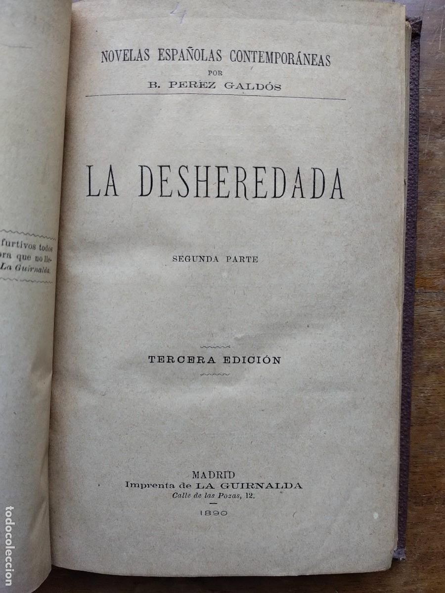 Libros antiguos: La desheredada Gald&oacute;s 1890, dos tomos - Foto 9