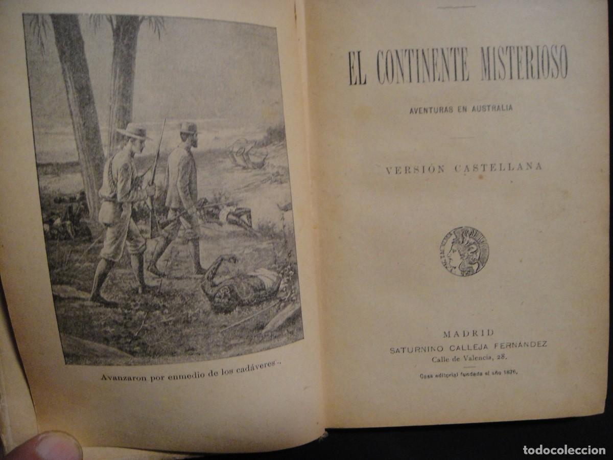 Libros antiguos: el continente misterioso - e. salgari - editorial calleja - Foto 3