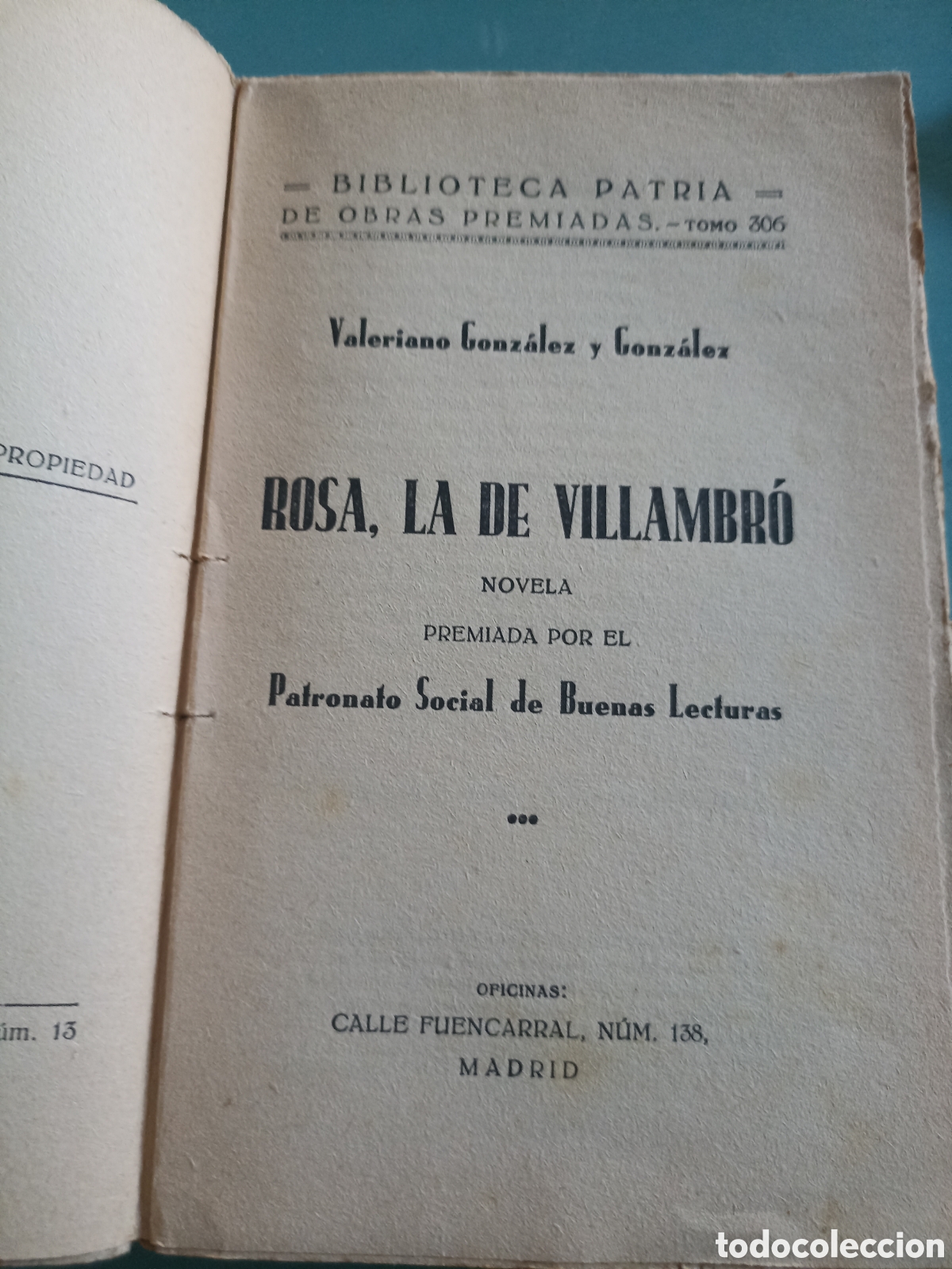 Libros antiguos: Rosa la de Vi&ntilde;lambr&oacute;. V. Gonz&aacute;lez y Gonz&aacute;lez. - Foto 3
